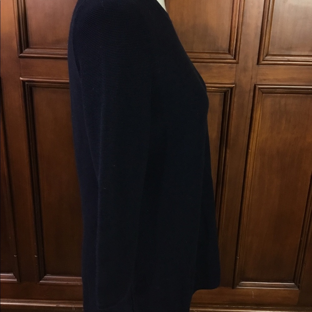 Talbots Solid Navy Buttons Down Left Arm Silver A… - image 7